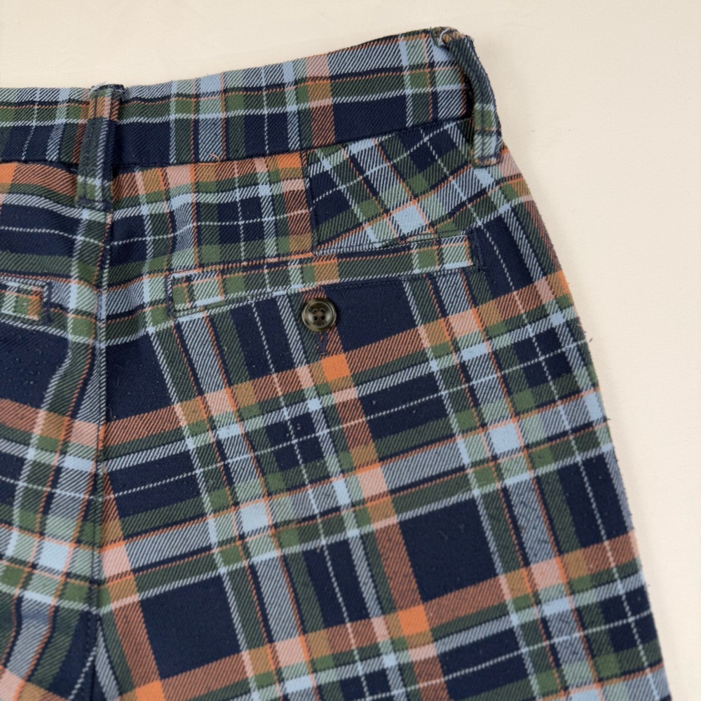 American Eagle Plaid Super Hi-Rise Skinny Trouser Sz 2 Blue Green Orange Stretch - Picture 15 of 15